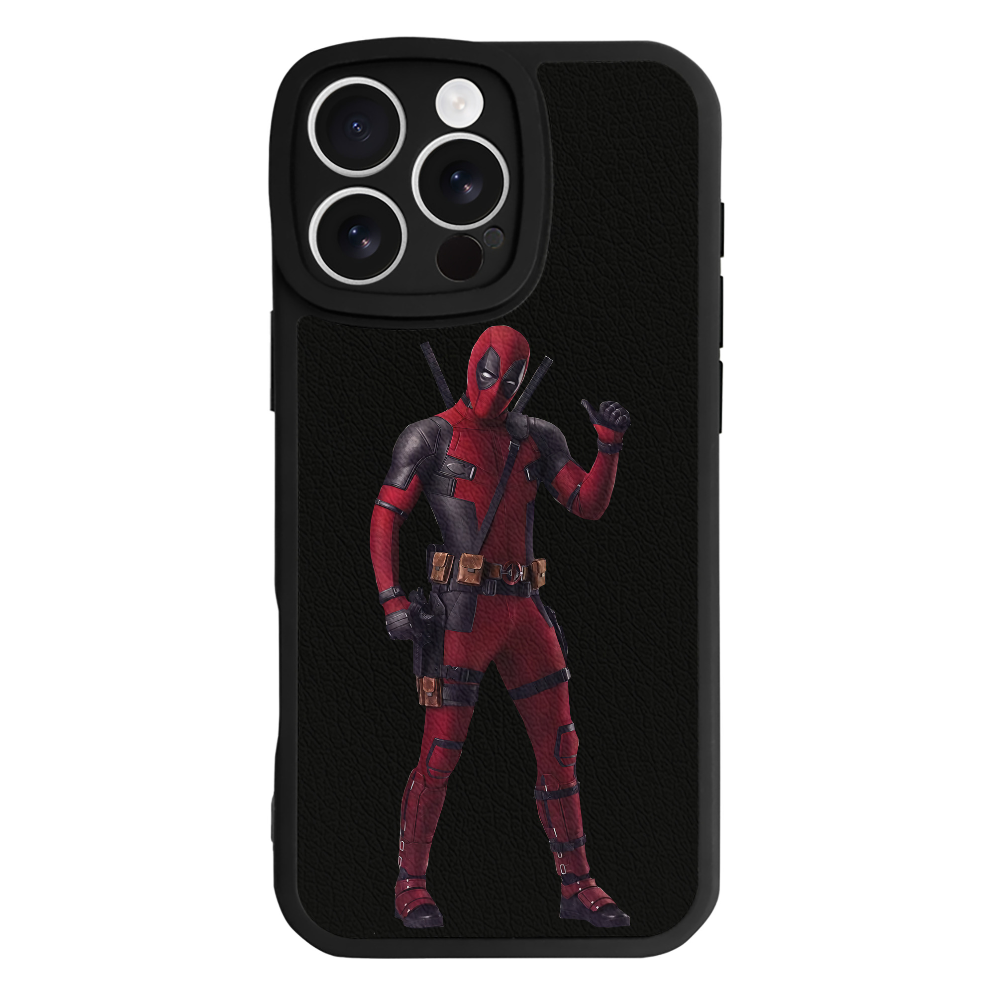 （画像用） Deadpool デッドプール 【iPhone 16シリーズ対応】シリコンスマホケース（レザー調） 材質：シリコン